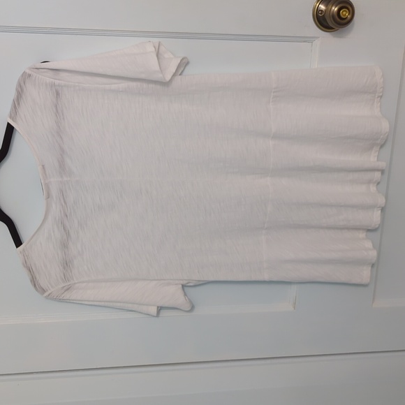 Harlowe & Graham Size Large White Drawstring Top with Cutout Short Sleeves - Picture 4 of 4